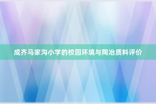成齐马家沟小学的校园环境与陶冶质料评价