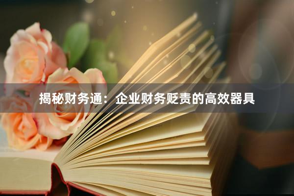 揭秘财务通：企业财务贬责的高效器具